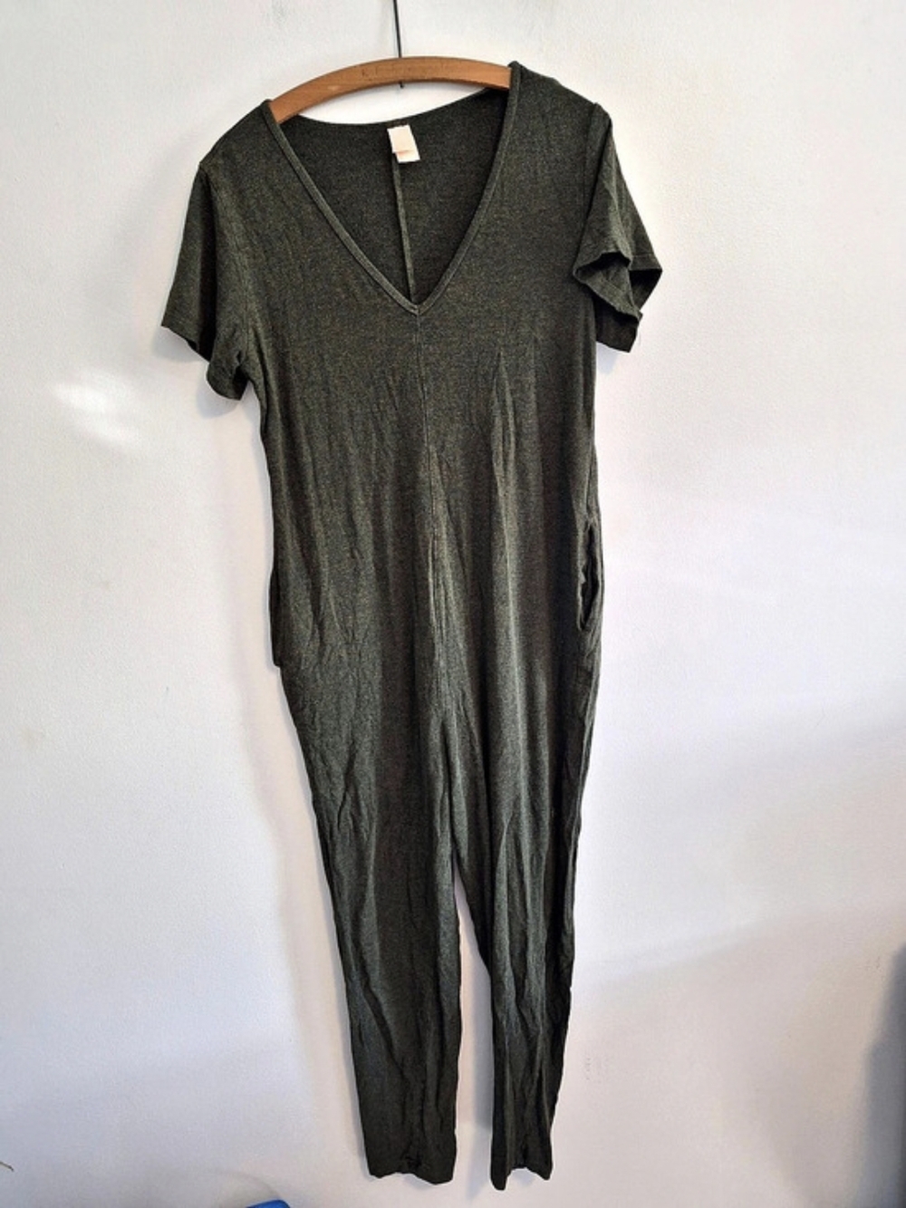 Smash & Tess Small Darj Green V-Neck Short Sleeve Pants Jumpsuit Romper